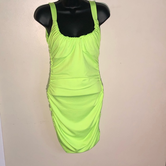 Dresses & Skirts - 🛍Neon Green Ruched Dress